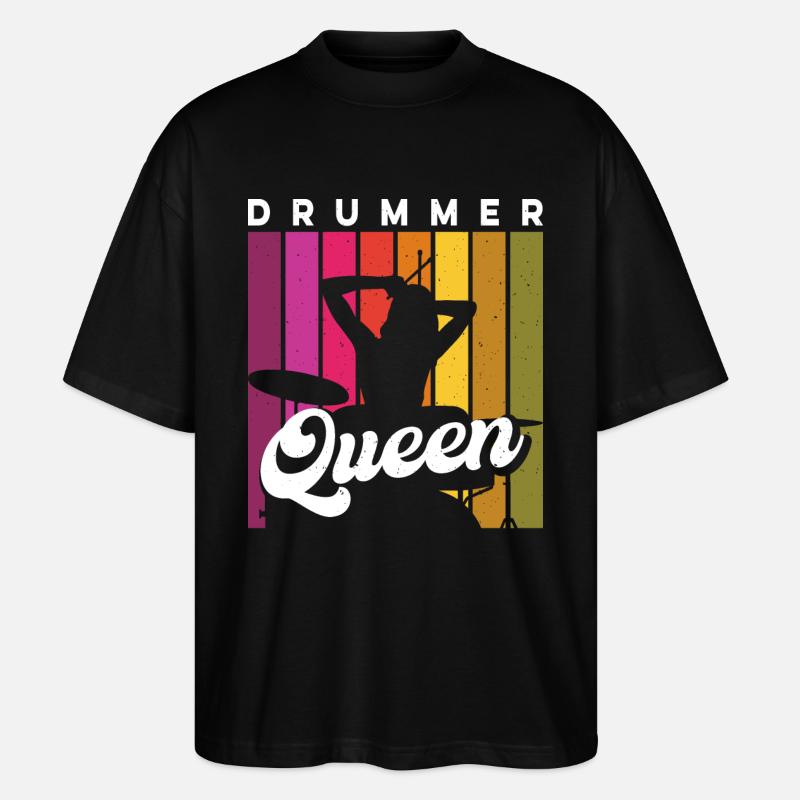 Schlagzeugerin Drummer - Stanley/Stella Oversized Unisex Bio T-Shirt Blaster 2.0 - Schwarz