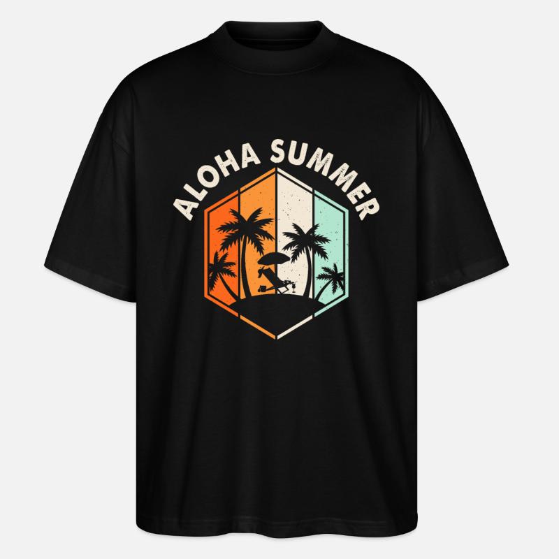 Aloha Summer - Stanley/Stella Oversized Unisex Bio T-Shirt Blaster 2.0 - Schwarz