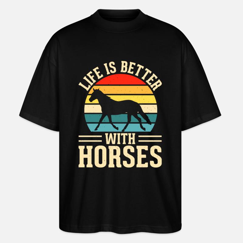 Chevaux - T-shirt bio Blaster 2.0 coupe oversize Stanley/Stella Unisexe - noir