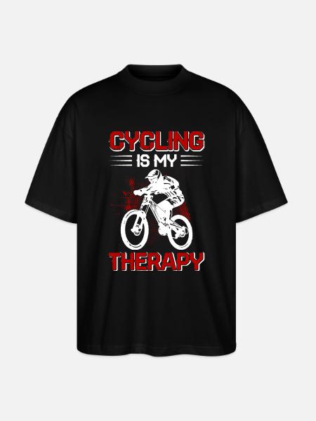 Cycling Is My Therapy - Stanley/Stella Oversized Unisex Organic T-shirt Blaster 2.0 - black