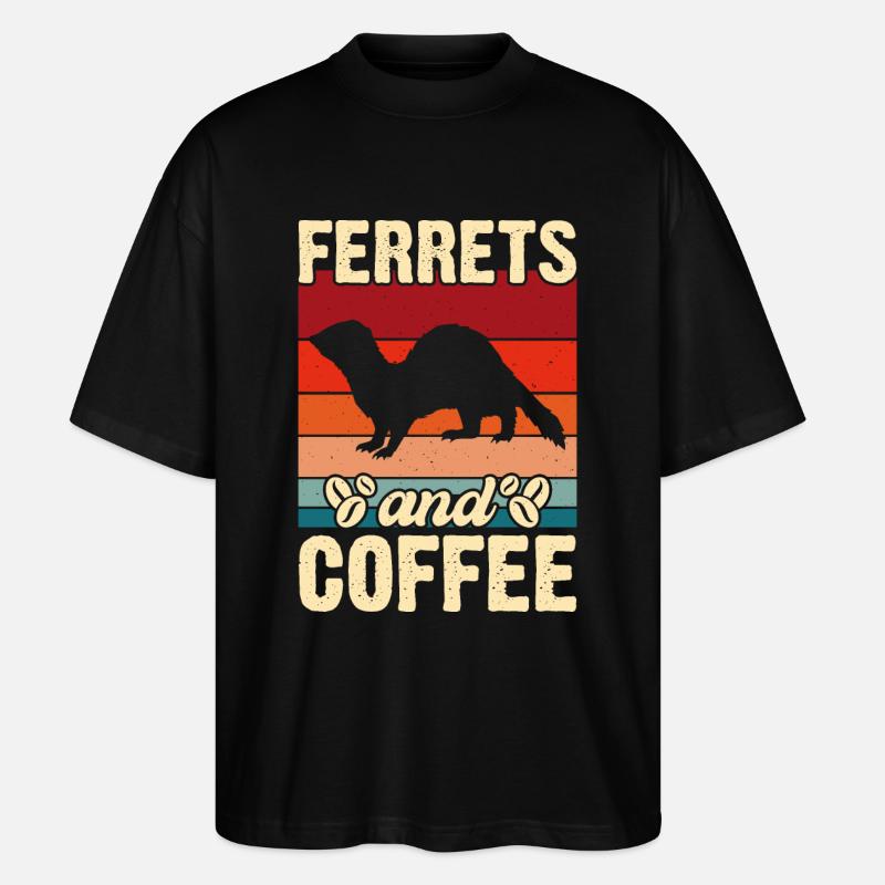 Frettchen - Stanley/Stella Oversized Unisex Bio T-Shirt Blaster 2.0 - Schwarz