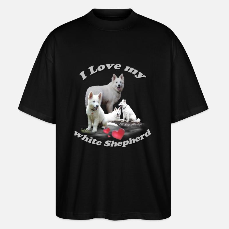 weißer Schäferhund - Stanley/Stella Oversized Unisex Bio T-Shirt Blaster 2.0 - Schwarz