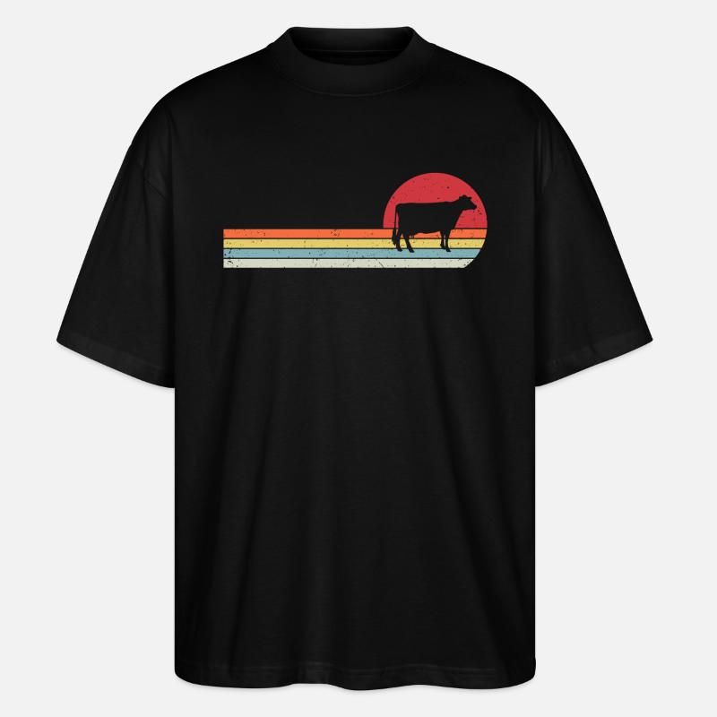 Vaches retro vache - T-shirt bio Blaster 2.0 coupe oversize Stanley/Stella Unisexe - noir
