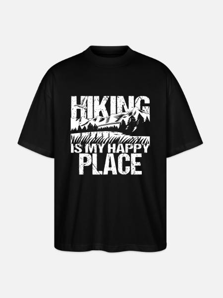 Hiking Is My Happy Place - Stanley/Stella Oversized Unisex Organic T-shirt Blaster 2.0 - black