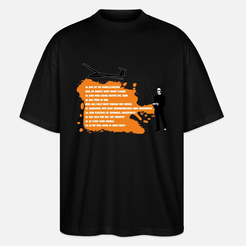 faq modellfliegen - Stanley/Stella Oversized Unisex Bio T-Shirt Blaster 2.0 - Schwarz