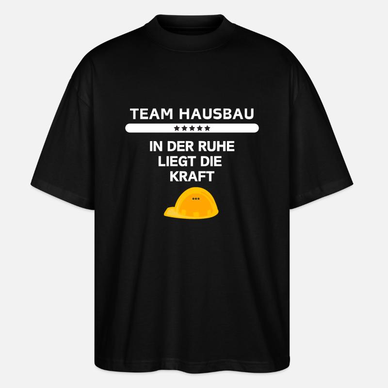 Team Hausbau - Stanley/Stella Oversized Unisex Bio T-Shirt Blaster 2.0 - Schwarz