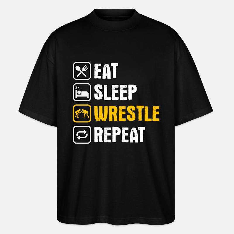 Manger Dormir Lutter Répéter - T-shirt bio Blaster 2.0 coupe oversize Stanley/Stella Unisexe - noir