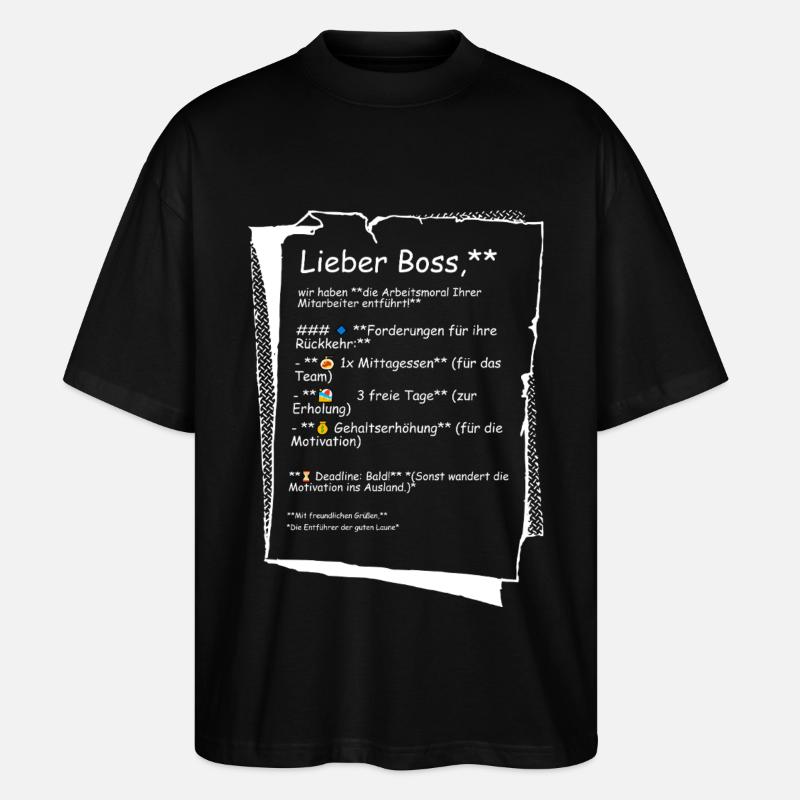 Work ethic - Stanley/Stella Oversized Unisex Organic T-shirt Blaster 2.0 - black