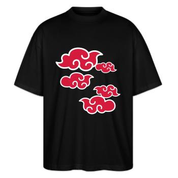 Clouds - Stanley/Stella Oversized Unisex Organic T-shirt Blaster 2.0 - black - Front - Alina (178cm) & Michal (187cm)