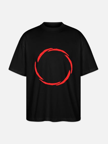 Circle symbol new variant Red - Stanley/Stella Oversized Unisex Organic T-shirt Blaster 2.0 - black
