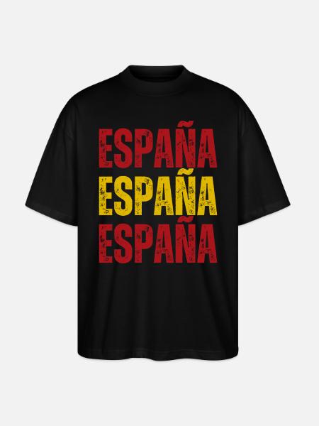 Flag of Spain, Spanish pride - Stanley/Stella Oversized Unisex Organic T-shirt Blaster 2.0 - black