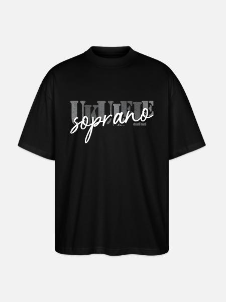 Soprano Ukulele Black White - Stanley/Stella Oversized Unisex Organic T-shirt Blaster 2.0 - black