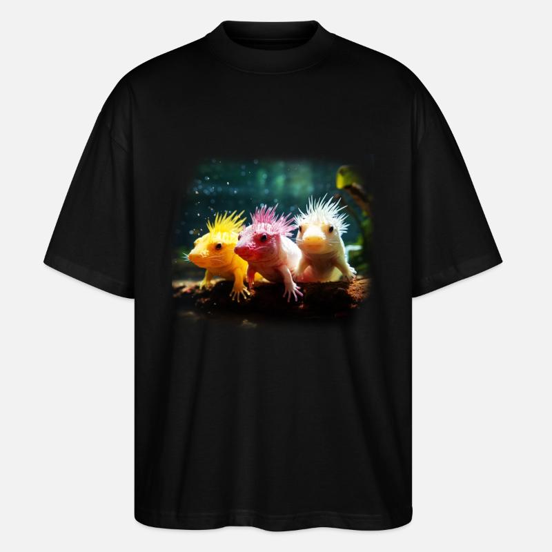 Axolotl - Stanley/Stella Oversized Unisex Bio T-Shirt Blaster 2.0 - Schwarz