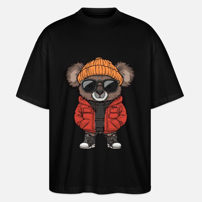 Koala Cool Comic - Stanley/Stella Oversized Unisex Organic T-shirt Blaster 2.0 - black