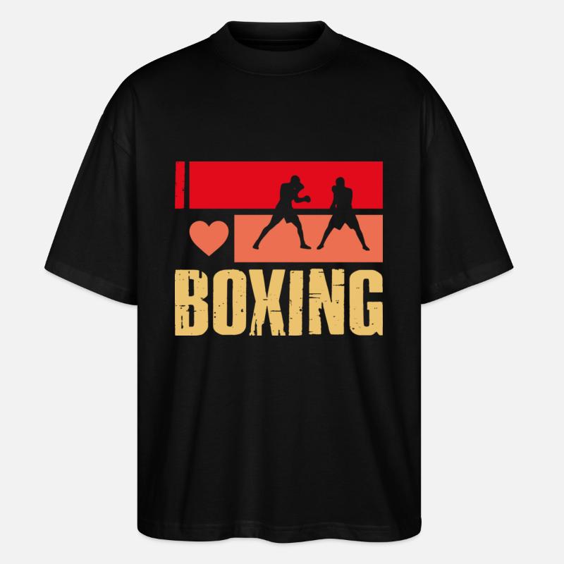 J’aime la boxe - T-shirt bio Blaster 2.0 coupe oversize Stanley/Stella Unisexe - noir