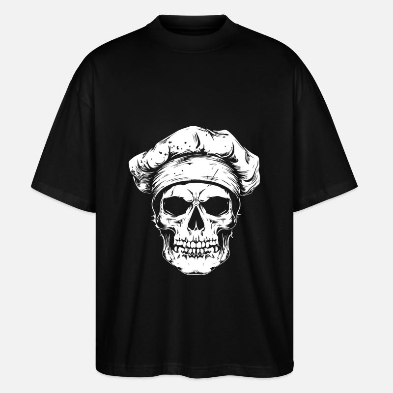 Koch Skull Skeleton Chef - Stanley/Stella Oversized Unisex Organic T-shirt Blaster 2.0 - black