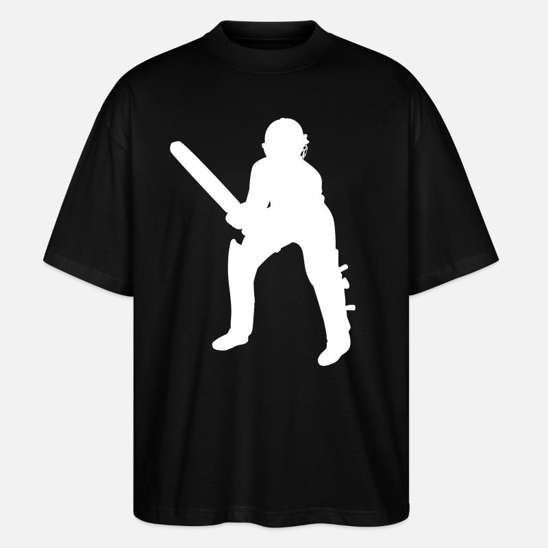 Cricket Schlagmann Batter - Stanley/Stella Oversized Unisex Bio T-Shirt Blaster 2.0 - Schwarz