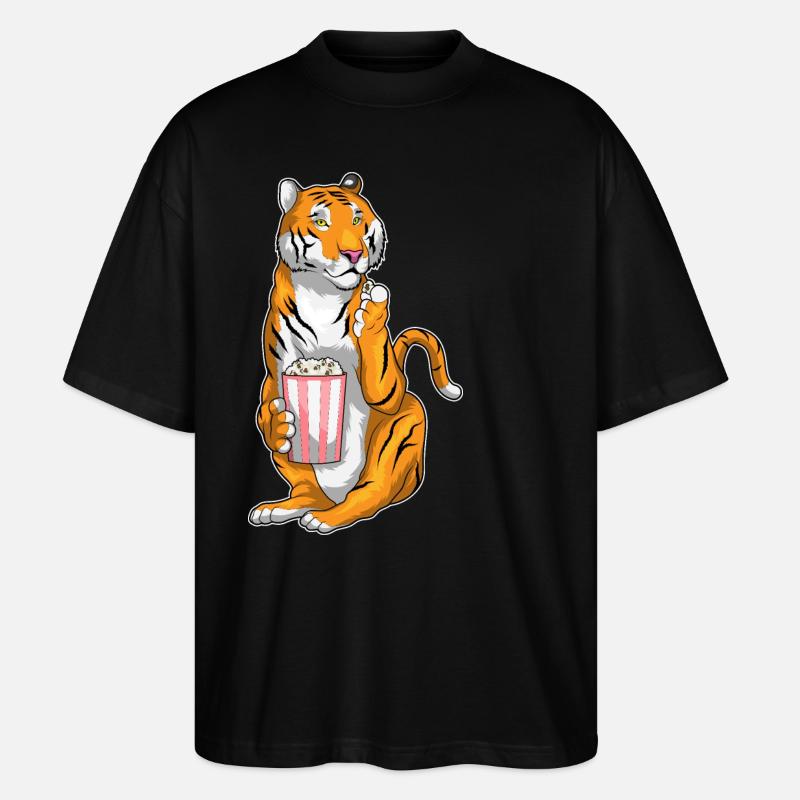 Tiger Popcorn - Stanley/Stella Oversized Unisex Bio T-Shirt Blaster 2.0 - Schwarz