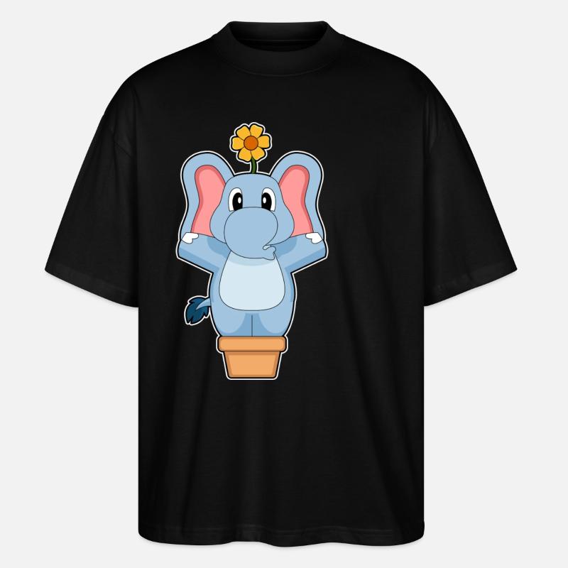 Elefant Blume - Stanley/Stella Oversized Unisex Bio T-Shirt Blaster 2.0 - Schwarz