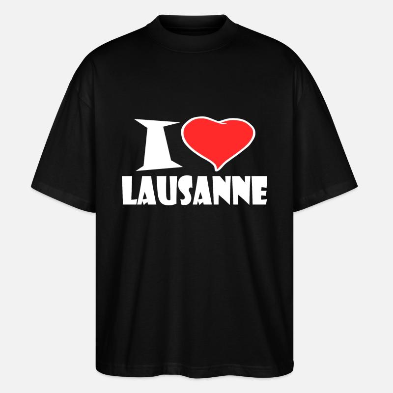 Lausanne - Stanley/Stella Oversized Unisex Bio T-Shirt Blaster 2.0 - Schwarz