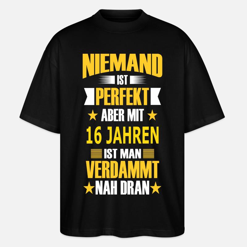 16 JAHREN - Stanley/Stella Oversized Unisex Bio T-Shirt Blaster 2.0 - Schwarz