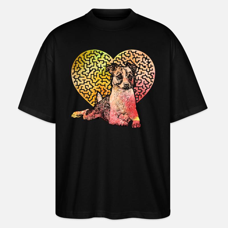Jack Russell Terrier - T-shirt bio Blaster 2.0 coupe oversize Stanley/Stella Unisexe - noir