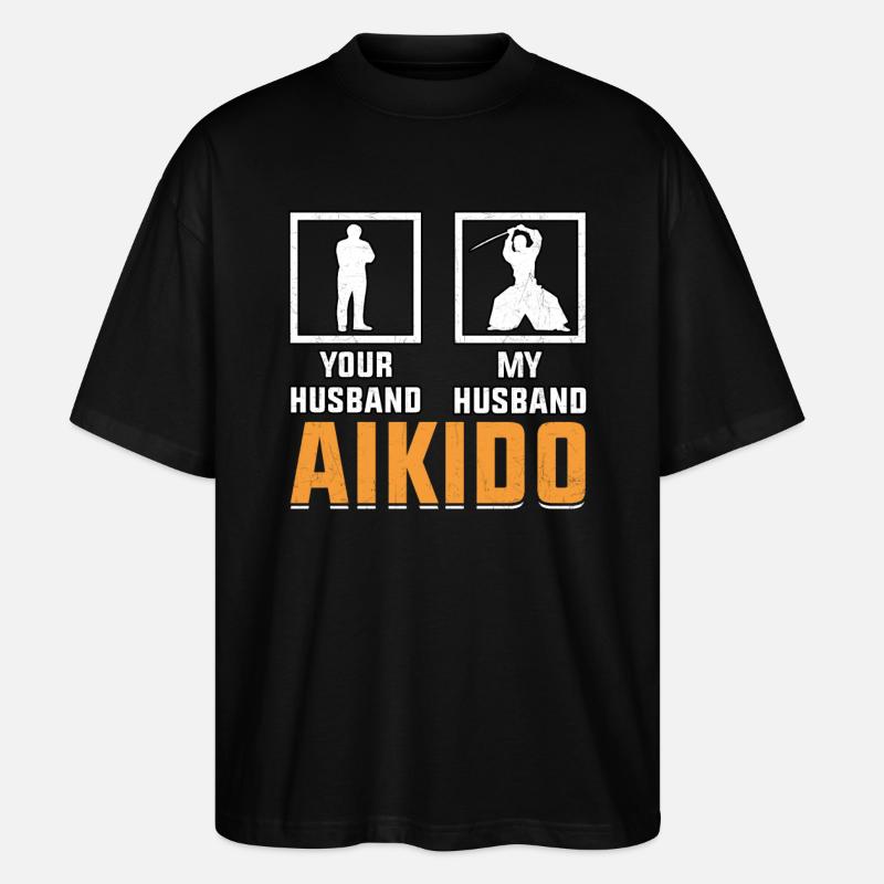 Mari d’aïkido - T-shirt bio Blaster 2.0 coupe oversize Stanley/Stella Unisexe - noir