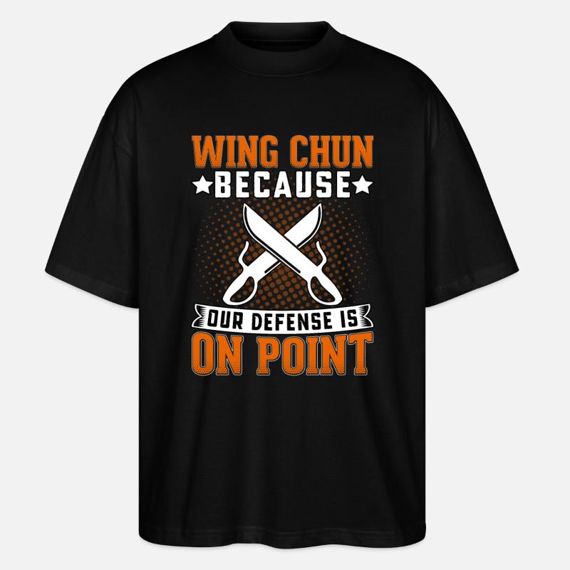 Wing Chun parce que notre défense est au point - T-shirt bio Blaster 2.0 coupe oversize Stanley/Stella Unisexe - noir