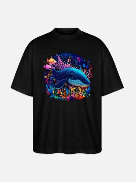 Blue Whale - Stanley/Stella Oversized Unisex Organic T-shirt Blaster 2.0 - black