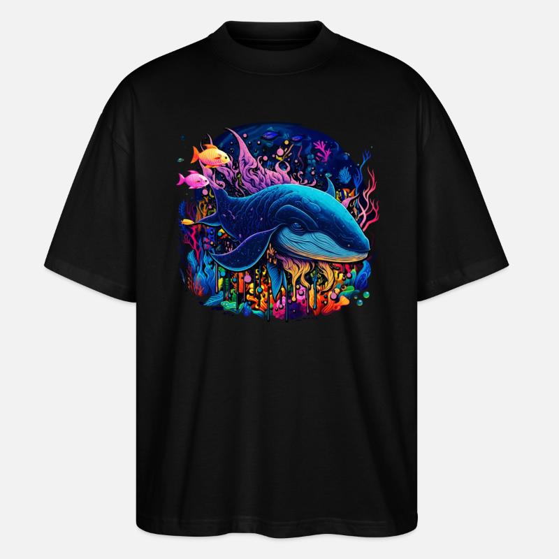Blue Whale - Stanley/Stella Oversized Unisex Bio T-Shirt Blaster 2.0 - Schwarz