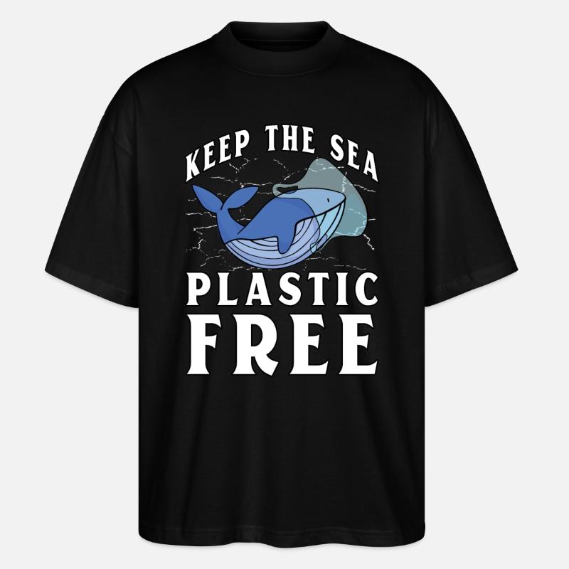 Gardez la mer sans plastique - T-shirt bio Blaster 2.0 coupe oversize Stanley/Stella Unisexe - noir