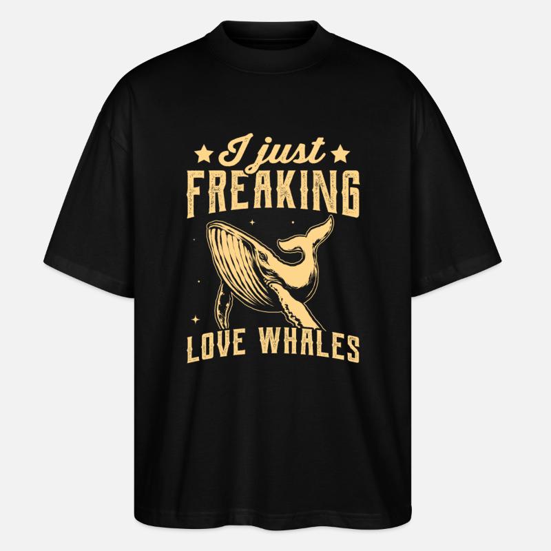 J’adore les baleines - T-shirt bio Blaster 2.0 coupe oversize Stanley/Stella Unisexe - noir