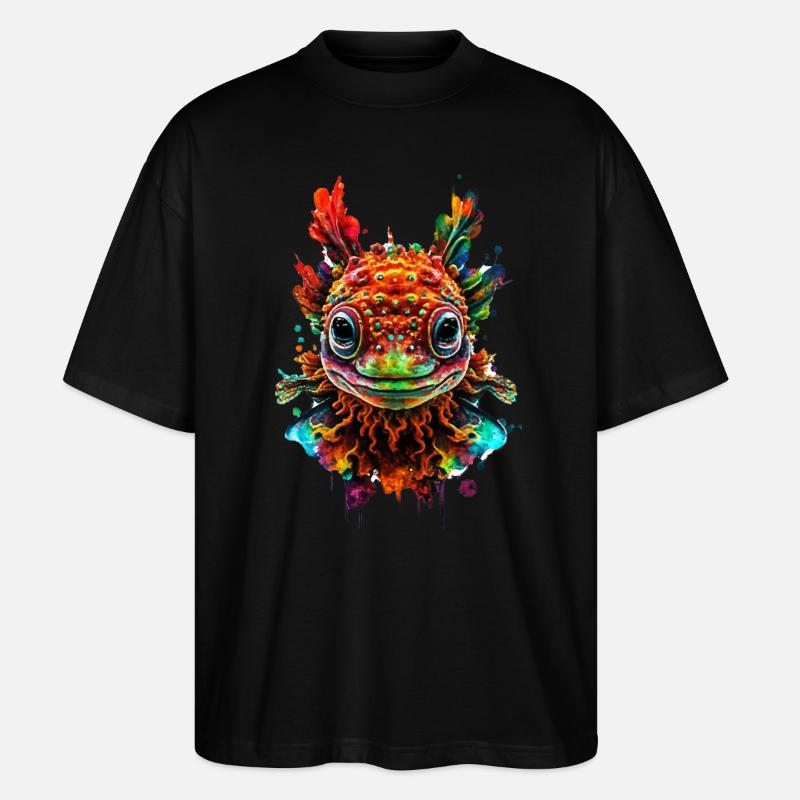 Axolotl - Stanley/Stella Oversized Unisex Organic T-shirt Blaster 2.0 - black