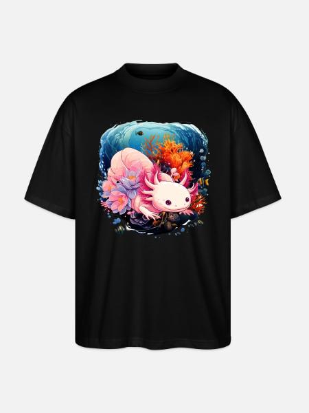 Axolotl - Stanley/Stella Oversized Unisex Organic T-shirt Blaster 2.0 - black
