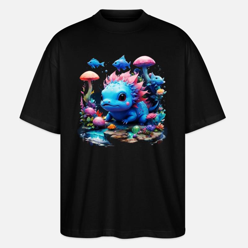 Axolotl - Stanley/Stella Oversized Unisex Bio T-Shirt Blaster 2.0 - Schwarz