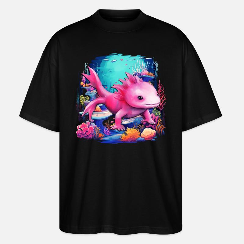 Axolotl - Stanley/Stella Oversized Unisex Bio T-Shirt Blaster 2.0 - Schwarz