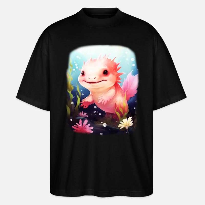 Axolotl - Stanley/Stella Oversized Unisex Bio T-Shirt Blaster 2.0 - Schwarz