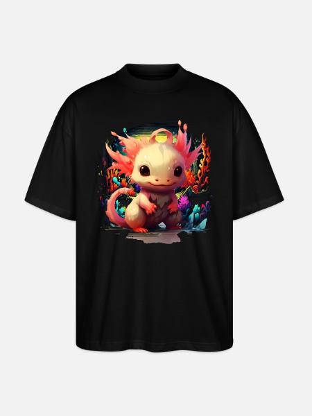 Axolotl - Stanley/Stella Oversized Unisex Organic T-shirt Blaster 2.0 - black