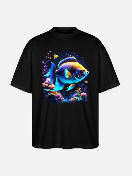 Angelfish - T-shirt bio Blaster 2.0 coupe oversize Stanley/Stella Unisexe - noir