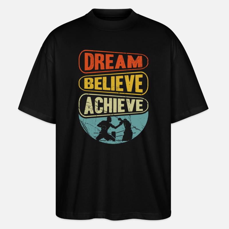 Rêve Croire Réaliser la boxe - T-shirt bio Blaster 2.0 coupe oversize Stanley/Stella Unisexe - noir