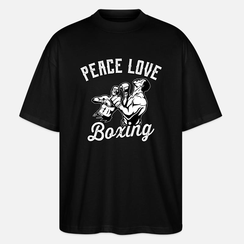 Frieden Liebe Boxen - Stanley/Stella Oversized Unisex Bio T-Shirt Blaster 2.0 - Schwarz