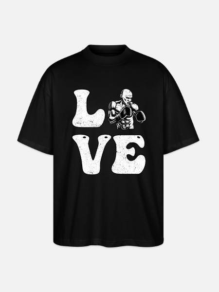 Liebe zum Boxen - Stanley/Stella Oversized Unisex Bio T-Shirt Blaster 2.0 - Schwarz