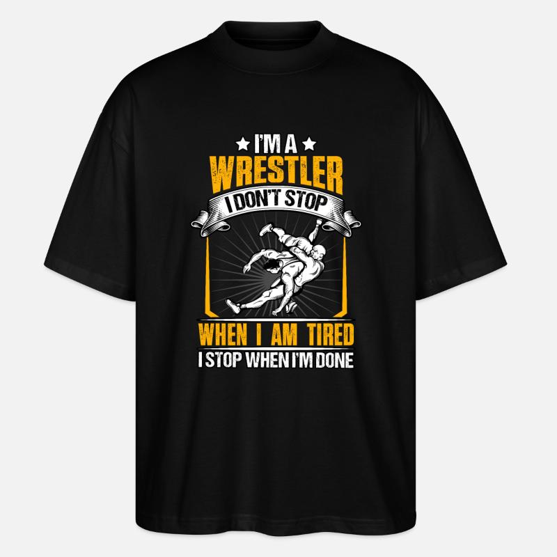 Citation drôle de lutte - T-shirt bio Blaster 2.0 coupe oversize Stanley/Stella Unisexe - noir