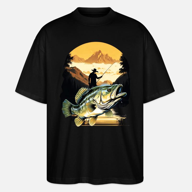 l’achigan - T-shirt bio Blaster 2.0 coupe oversize Stanley/Stella Unisexe - noir