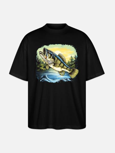 Bass Fish - Stanley/Stella Oversized Unisex Organic T-shirt Blaster 2.0 - black