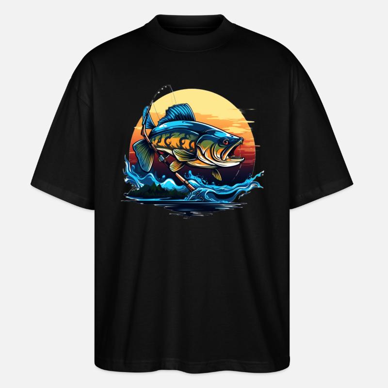 Poisson bar - T-shirt bio Blaster 2.0 coupe oversize Stanley/Stella Unisexe - noir