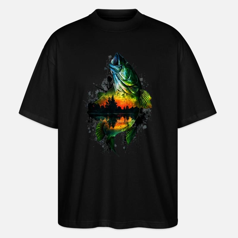 Barsch-Fisch - Stanley/Stella Oversized Unisex Bio T-Shirt Blaster 2.0 - Schwarz