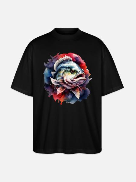 Bass Fish - Stanley/Stella Oversized Unisex Organic T-shirt Blaster 2.0 - black