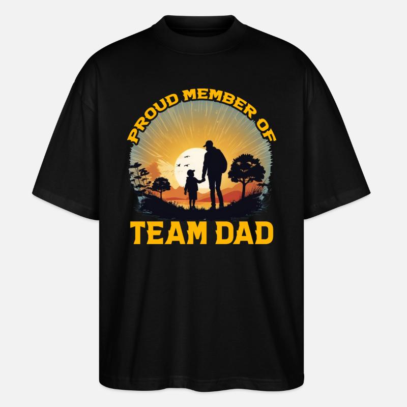 Stolzes Mitglied von Team Dad - Stanley/Stella Oversized Unisex Bio T-Shirt Blaster 2.0 - Schwarz
