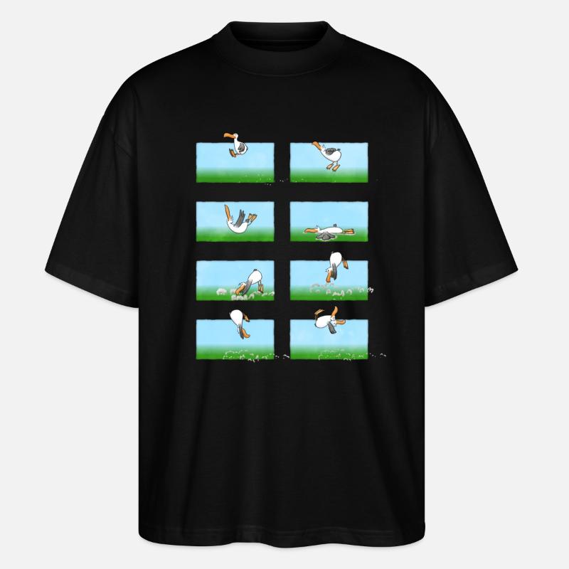 Landender Cartoon Albatros - Stanley/Stella Oversized Unisex Bio T-Shirt Blaster 2.0 - Schwarz